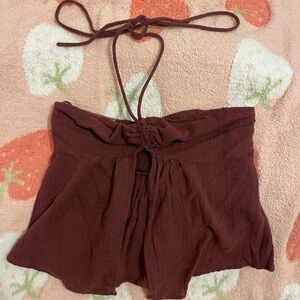 Urban Outfitters Burgundy Halter Tank Top